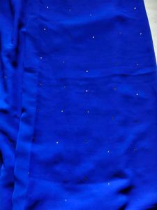 Royal Blue Embellished Saree