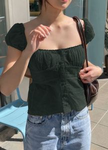 Newmw Chic Puff Sleeve Button-Up Top
