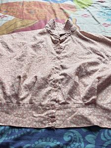 Vintage Floral Button-Up Blouse