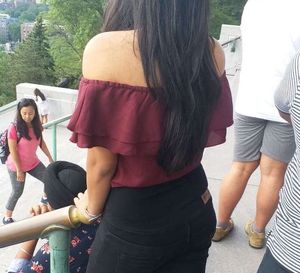 Maroon Off-Shoulder Ruffle Top