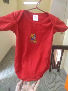 New Born Baby Dress With A Cotton Bib