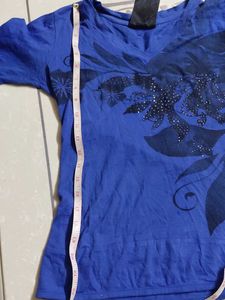 Blue Floral Long Sleeve Top