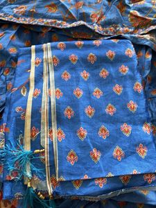 Blue Ethnic Kurta Set with Dupatta