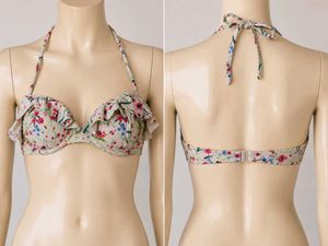 Floral Ruffle Bikini Top