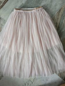 Light Pink Pleated Tulle Skirt