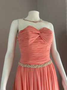Elegant Coral Empire Waist Gown