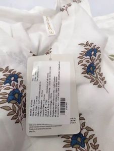 Elegant White Kurta Set with Blue Prints