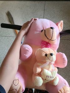 Giant Pink Teddy Bear with Baby Tedd
