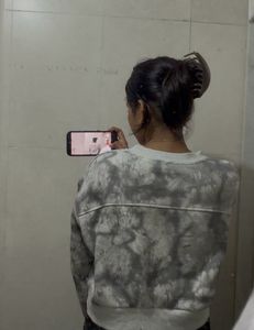 Grey ACID WASH Crewneck Sweatshirt