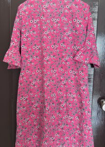Anouk Pink Floral Print Kurta