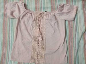 Cute Pink Off-Shoulder Top