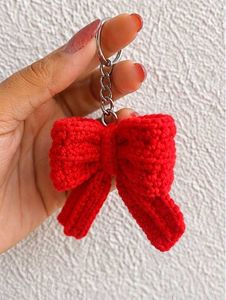 Red Crochet Bow Keychain🎀
