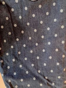 Polka Dot Blue Denim Jeans