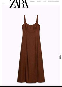 Zara linen blend midi dress