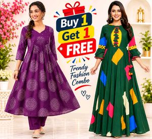 Buy 1 Get 01 Free Trendy Kurta Set Co