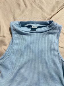 Cute Blue Tie-Back Tank Top