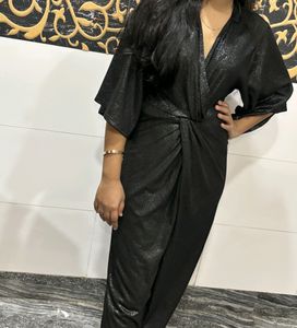 Zara Trafaluc Metallic Black Dress