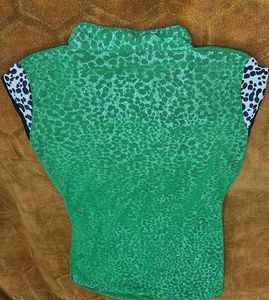Green Animal Print Top