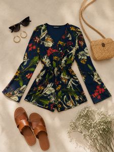 💙 Sassafras Floral Bell Sleeve Romper