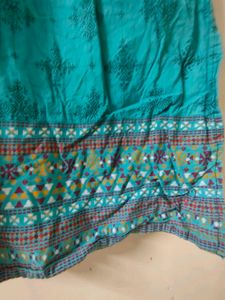 Cyan Printed Daily wear Kurta