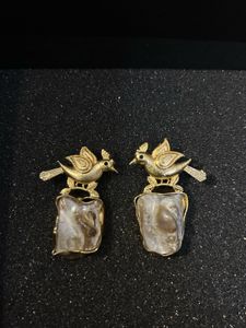 Unique Bird &amp; Pearl Drop Earrings