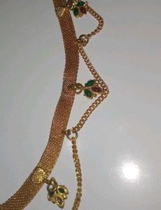 Elegant Gold Plated Waist Chain with Stones