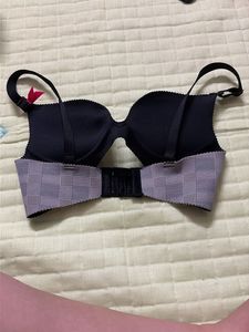 Plaid Pattern Bra with Pink Bow Detail set 2