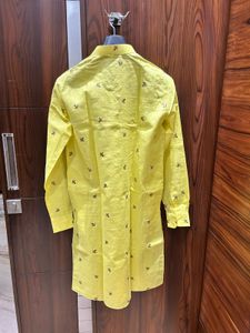 Free Pajama Lemon Drop Embroidered Kurta