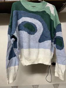 Abstract Pattern Knit Sweater🥑🎨💚