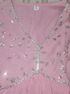 Elegant Pink Sequined Kurta