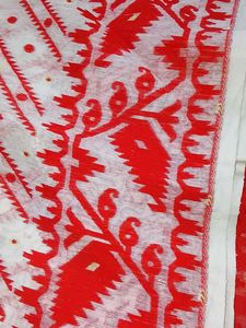 Women saree trendy , red and white
