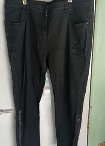 Black Y2K stone embellished zip Denim Jeans