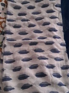 Blue Kurta Set with White Pants &amp; Dupatta