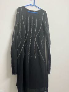 Elegant Black Embellished Kurta with pant