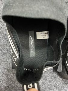 Dolce &amp; Gabbana Black Knit Slip-On Sneakers