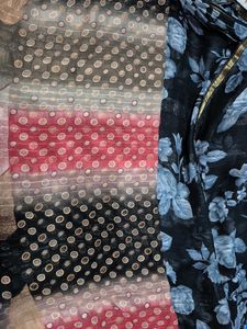 Brand New Elegant Floral Saree with blouse peice