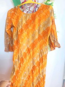 Mustard Embroidered Kurta Set