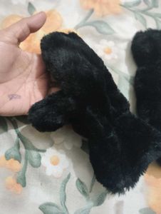 Fuzzy Black Mittens