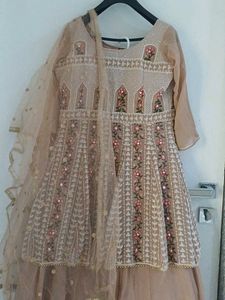Elegant Beige Embroidered Lehenga Choli