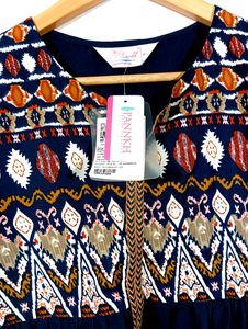 Dark Blue Printed Top (Women)