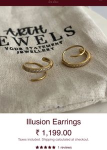 Gold Tone Crystal Embellished Spiral Earrings