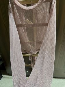 Sparkly Pink Tie-Front Crop Top