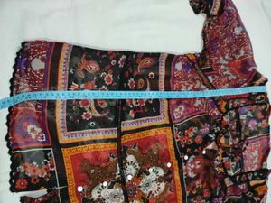 Boho Patchwork Print Sheer Blouse