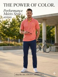 Adidas Men's Coral Polo Shirt - Performance Meets