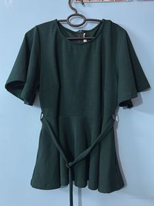 MISS CHASE Green Flared Top