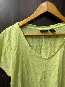 Lime Green V-Neck New T-Shirt