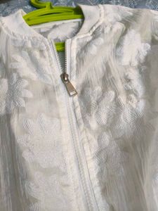 oversized bomber Floral Sheer Jacket