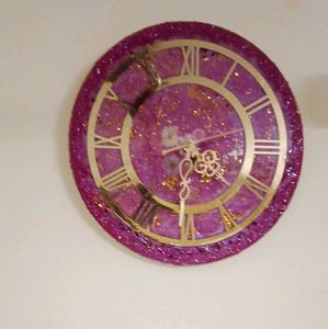 Pink floral clock