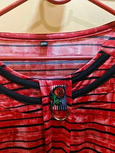 Chic Pink Striped Kurta