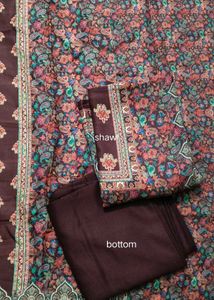 winter Printed suit material with Shawl